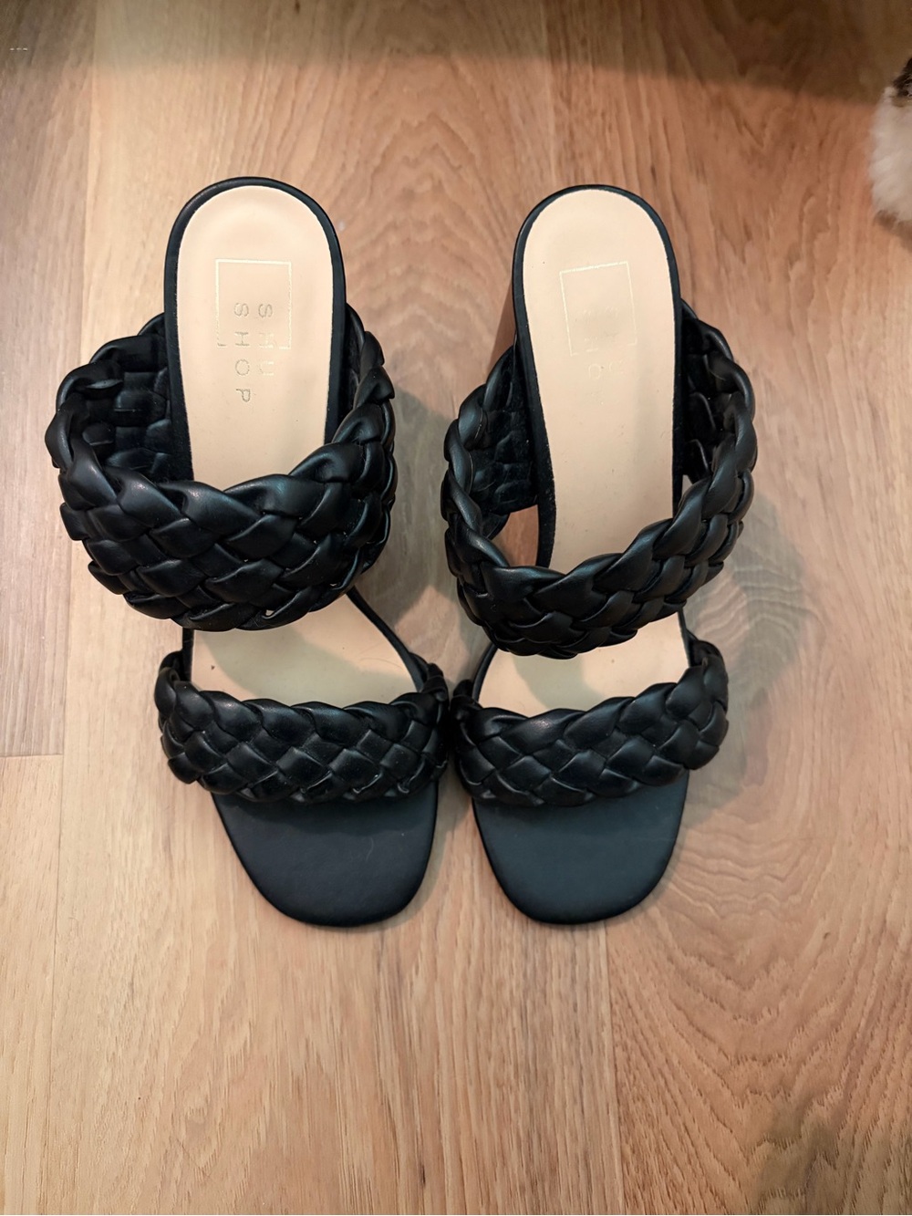 Woven Double-Strap Heels